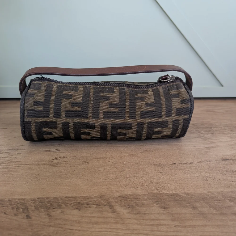Fendi Zucca Canvas Mini Baguette Wristlet - Brown/Black - Picture 12 of 16